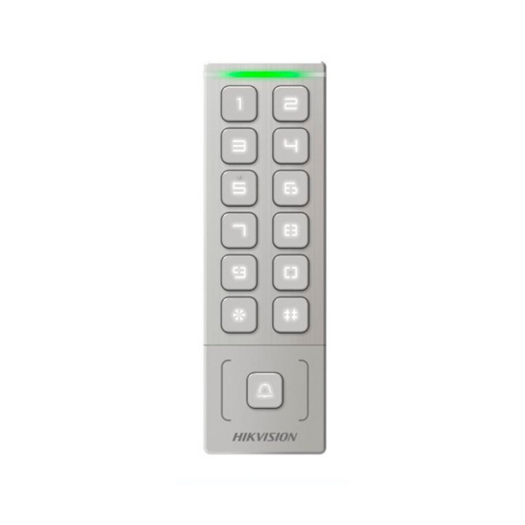 LECTOR DE TARJETAS CON TECLADO Y TIMBRE, IP65, SOPORTA WIEGAND 26/34.