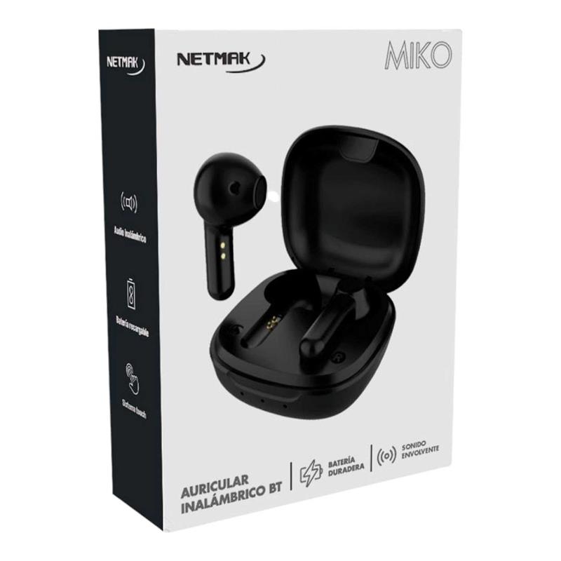 NETMAK AURICULAR BLUETOOTH IN-EAR /NEGRO / NM-MIKO
