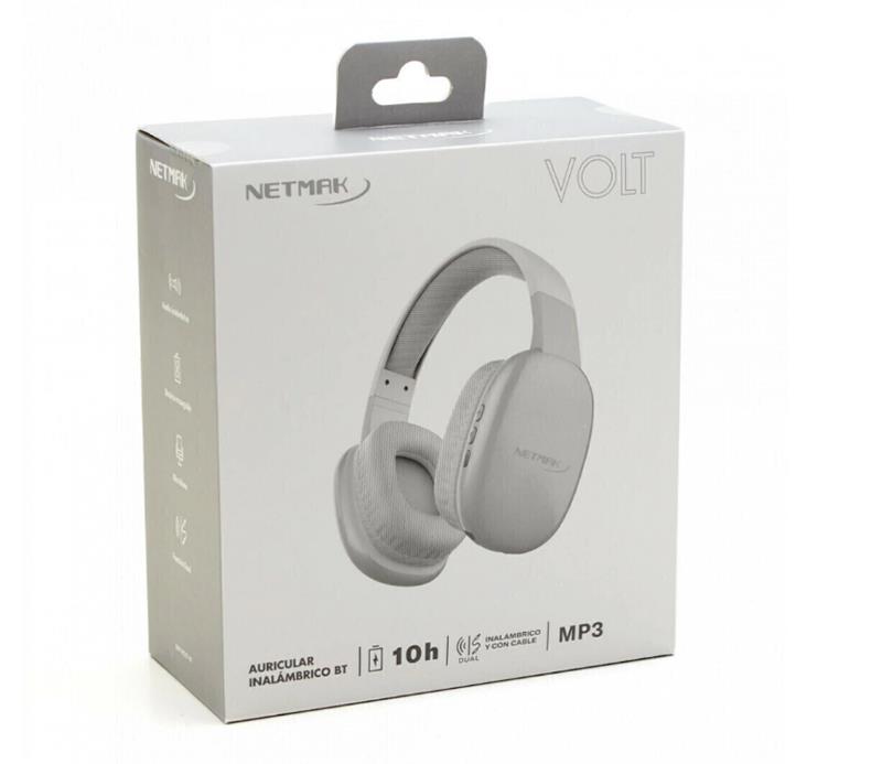 NETMAK AURICULAR VINCHA BLUETOOTH /BLANCO / NM-VOLT-W