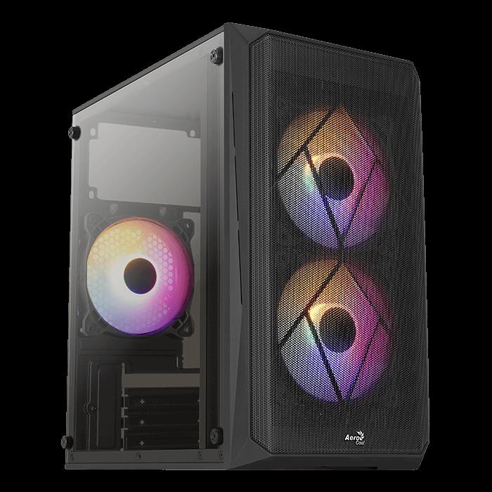 GABINETE AEROCOOL CS-107-A-BK-V2 FRGB (MICRO-ATX/MINI-ATX) (3FAN/ACRILICO/GPU 286MM)