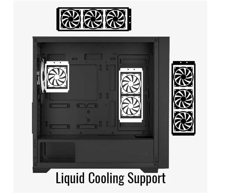 GABINETE AEROCOOL TERN MINI-G-BK-V1 (MICRO-ATX/MINI-ATX) (4FAN/VIDRIO/GPU 409MM)