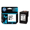HP CARTUCHO HP  667 NEGRO  2ML - 3YM79AL