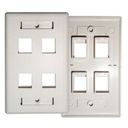 FACE PLATE GLC 4 PUERTOS CAT 5E/6 RJ45