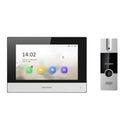 KIT VIDEO PORTERO Y PANTALLA HIKVISION HIBRIDO CON PANTALLA WIFI, POE, 2 MP. PANTALLA TACTIL DE 7"